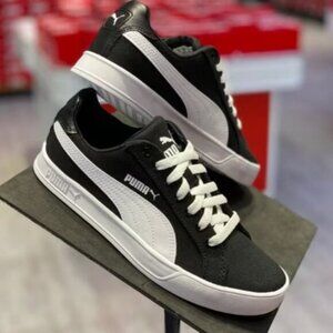 PUMA Men s Smash V2 Soft Suede Sneakers Black White 11